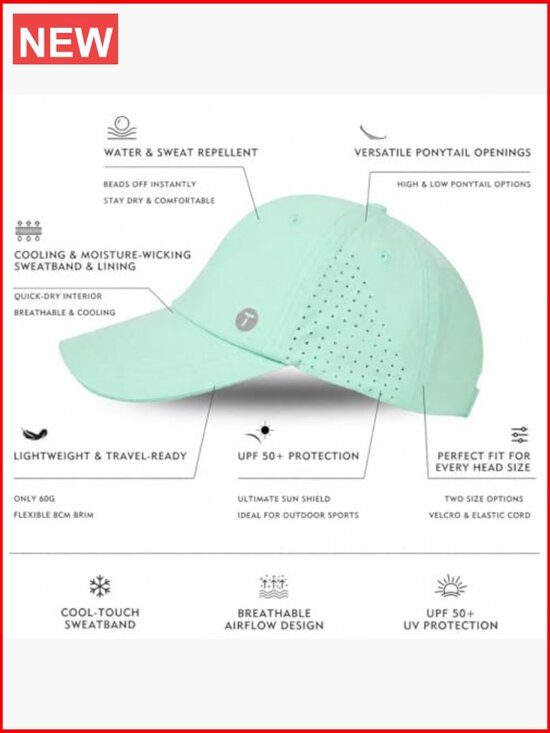 Cooling High Ponytail Breathable Sport Hat for Women Running Golf UPF 50+